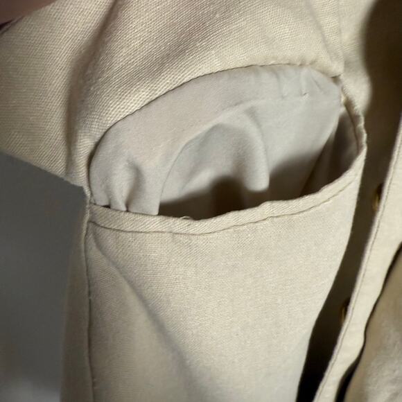 Toccin Cream Linen Crossover Halter Neck Front Mini Dress Size 6 - Picture 15 of 16